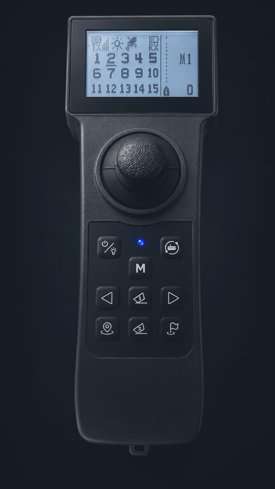 Mando a distancia con joystick y pantalla